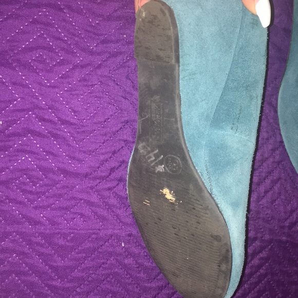 Turquoise/ green wedges worn a couple of times - Picture 3 of 4
